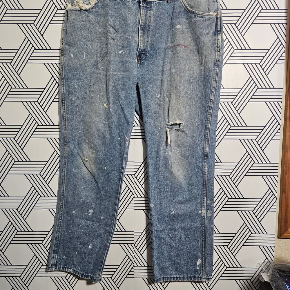 Vintage USA Work Jeans 40x32 • Distressed Worn Denim • Baggy / Relaxed